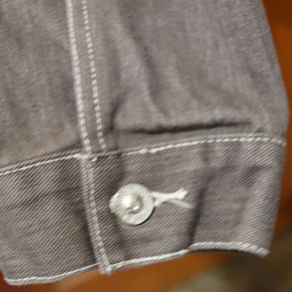 Karl Kani Gray Denim Button Front Shirt Jacket Jean Jacket 5XL - Picture 9 of 16